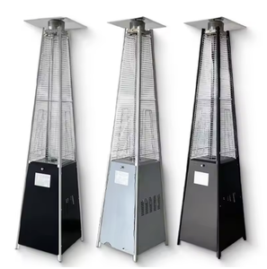 Chauffe-terrasse au <span class=keywords><strong>gaz</strong></span> en acier inoxydable moderne, design pyramidal, 13 kW, portable, pour jardin, terrasse et cour. - Product Image 1