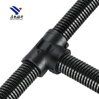 Raccords de conduite électrique en nylon de type T, résistants à la corrosion, à trois voies, vente en gros