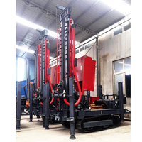 Machine de forage de puits d'eau hydraulique rotative portable de 300 mètres, alimentée au diesel, avec boîte de vitesses et pompe