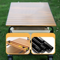 Camping en plein air Chariot Table Conseil Pique-Nique Portable Pliant En Alliage D'aluminium Oeuf Rouleau De Table