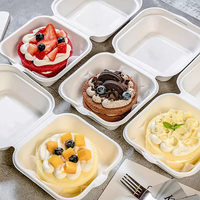 Récipient biodégradable personnalisé pour fast-food 6 pouces déjeuner à emporter boîte à hamburger faite canne à sucre bagasse papier kraft aliments pour animaux de compagnie pour bébés