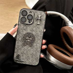 Custodia per <span class=keywords><strong>telefono</strong></span> con Design incrociato in metallo <span class=keywords><strong>di</strong></span> lusso per iphone 16 Pro Max Fashion Street Style per iphone 15 14 13 Pro Max - Product Image 2