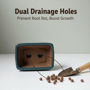 Macetas de Cerámica Yixing al por Mayor, Pequeñas, Multi-Estilo, Porcelana con Esmalte Azul, Duraderas, Biodegradables, para Jardín y Hogar - Product Image 6