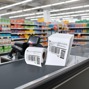 ฉลากกันน้ำพิมพ์บาร์โค้ดแบบติดกาวโดยตรง ขนาด 4x6 นิ้ว จำนวน 500 ชิ้น กระดาษความร้อน 100x150 มม. สำหรับใช้ในซูเปอร์มาร์เก็ต  ขั้นต่ำในการสั่งซื้อน้อย - Product Image 2