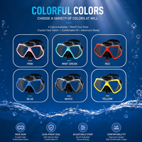 Masque de plongée sous-marine à double lentille de qualité supérieure, verre trempé, vision claire, ajustement sécurisé, lunettes de plongée en silicone pour adultes