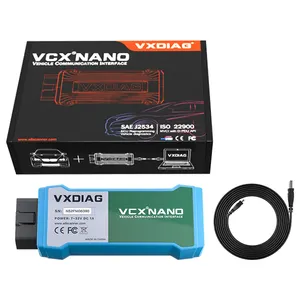 Vxdiag vcx nano scanner de código usb, diagnóstico automotivo, programação ecu, protocolo obd2, ferramenta de diagnóstico para carros