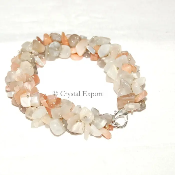 India's Top Exporter Moon Stone Hand Made Chips Bracelets