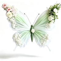 Papillon géant en tissu fait main, fleur artificielle pour la décoration de scène de mariage et les accessoires de paysagisme