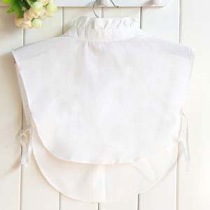 Kemeja kerah palsu berlipat gaya Korea, hem sifon dengan kerah berdiri - Product Image 2