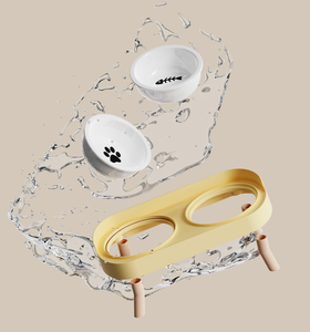 Nouveau design de bols doubles en céramique Bols à eau pour <span class=keywords><strong>chat</strong></span> Bol à eau pour animaux de compagnie motif <span class=keywords><strong>poisson</strong></span> - Product Image 4