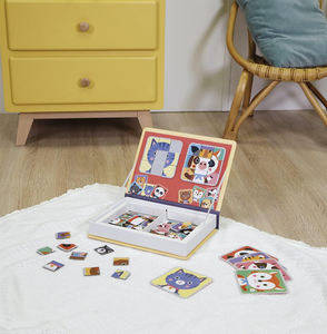 Livre magnétique personnalisé, 80 pièces, mélange et match magnétiques de visages d'<span class=keywords><strong>animaux</strong></span> pour la créativité et la motricité, livre de puzzle - Product Image 4