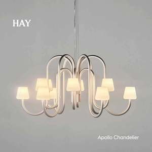 Lámpara de pared HAY Apollo con 3 cabezales LED E27 y pantalla de ópalo para sala de estar, dormitorio, pasillo, hotel - Product Image 3