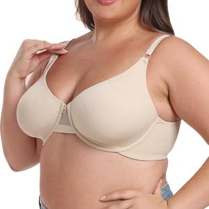 Soutien-gorge de lingerie en gros, à armatures, couleur unie, bonnet complet, ultra-fin, sans couture, pour poitrines généreuses, effet minimisant - Product Image 3