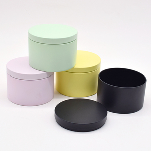 Groothandel op maat gemaakte lege groene roze witte zwarte ronde blikken van 10oz 12oz 14oz 16oz voor kaarsenwas, koekjes, thee en cadeaus - Product Image 2