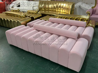 Canapé ottoman de réception de bureau en velours rose, banquette modulaire pour salle d'attente de mariage, hôtel, hall