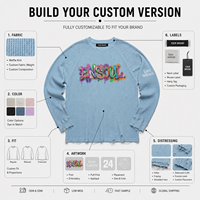 T-shirt Homme Personnalisé à Manches Longues en Maille Gaufrée Effet Vieilli, Col Rond, Imprimé Graffiti, Décontracté, Thermique, pour Tenue Décontractée ou de Nuit, Fabricant