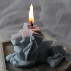 Stampo in Silicone per decorazione di candele di leone geometrico stampo per sapone a forma di animale fai da te