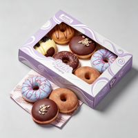 Boîte d'emballage alimentaire de haute qualité, boîte d'expédition pour desserts, boîte à donuts avec logo personnalisé, boîte à donuts