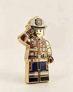 Moneda Conmemorativa Personalizada Estilo LEGO de Bombero, Moneda Coleccionable 3D de Nueva York con Esmalte Suave, Moneda de Saludo al Bombero - Product Image 5