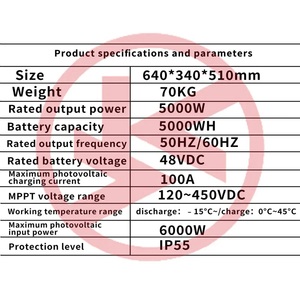 Factory 5000W Portable Power Station 4800Wh Battery Bank 5KW Solar <b>Generator</b> for <b>Camping</b> High-Efficiency Energy System XG- KX-A5 - Product Image 5
