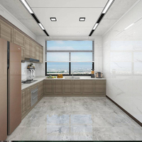 Panneaux muraux en SPC UV à effet marbre et bois, design classique moderne, haute brillance, imperméables et ignifuges, taille personnalisée pour hôtel, villa, salle de sport