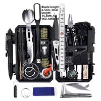 Kit de survie professionnel 60-en-1 pour l'extérieur, équipement de camping multifonctionnel, boîte à outils d'urgence SOS pour la randonnée en milieu sauvage et les situations de catastrophe