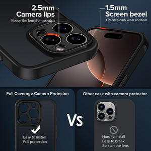 Per <span class=keywords><strong>iPhone</strong></span> 16 Pro Max custodia opaca antiurto 15 Plus 14 13 12 <span class=keywords><strong>11</strong></span> <span class=keywords><strong>Cover</strong></span> rigida morbida <span class=keywords><strong>Cover</strong></span> rigida <span class=keywords><strong>nera</strong></span> opaca - Product Image 3