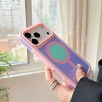 Coque Magnétique Créative et Tendance Effet Couleurs Contrastées pour iPhone 17 Pro Max 16 15 14 Pro Max 13 – Housse Antichoc Colorée