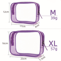 GRS Factory Wholesale Custom Transparent PVC Fashion Zipper Letter Pattern Waterproof Travel Makeup Case Set Custom Logo ISO9001
