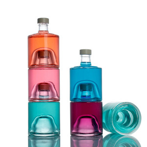 Bán Sỉ Chai Rượu <span class=keywords><strong>Vodka</strong></span> Rượu Whisky 250Ml 375Ml Chai Tròn Có Thể Xếp Chồng Được Chai Rượu Gin Nhỏ Dễ Thương - Product Image 1