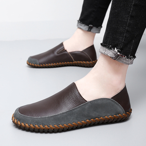 Chaussures Mocassins Personnalisables Logo Grande Taille en Pur Cuir Véritable Cousues Main pour Hommes Conduite et Marche Décontractée - Product Image 6