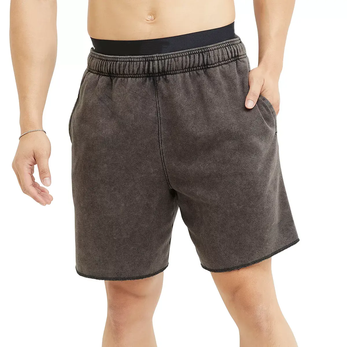 Custom OEM 100% Cotton Vintage Washed Sweat Shorts High Quality Plus Size Men's Acid Wash Shorts