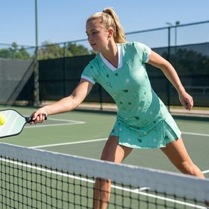 Robe de pickleball personnalisée pour femme, série <span class=keywords><strong>Dink</strong></span> & Rally, imprimé intégral anti-humidité, performance OEM, polyester YSTAR - Product Image 2
