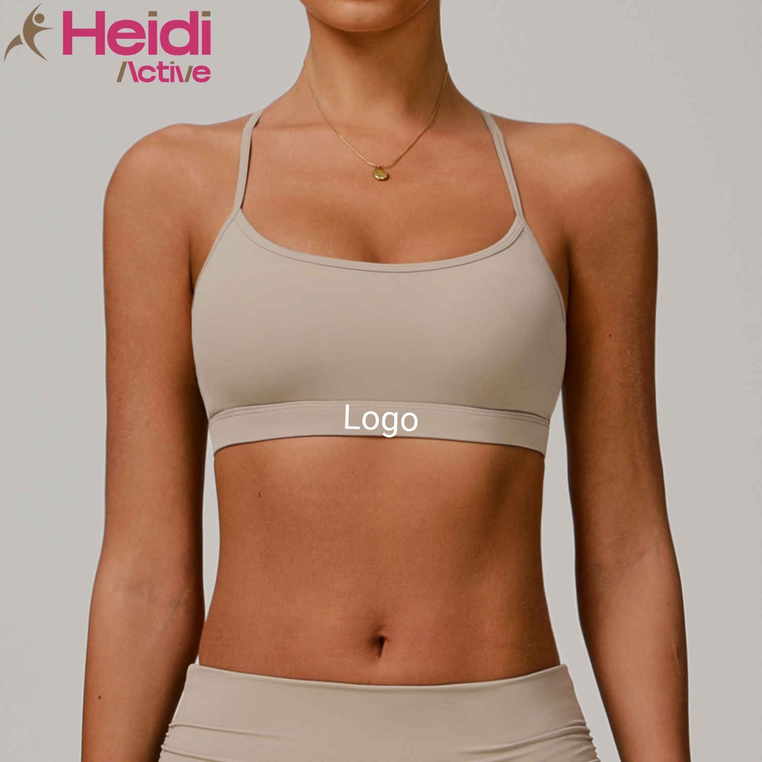 Customize Logo Sports Clothing Underwear Shockproof High Impact Removable Pads Cross Strap U Neck Gym Sports Bra