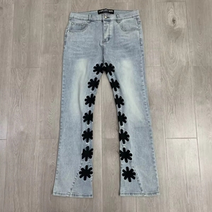 2025 New Style Top Quality Designer Brand <strong>Printing</strong> Denim <strong>Jeans</strong> Street Wear Straight Wide Legs LOSTSHDWS For <strong>Men</strong> - Product Image 2