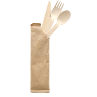 Ensemble de couverts jetables en bois biodégradables et écologiques, couleur blanc crème, pour fêtes à domicile – Vente chaude