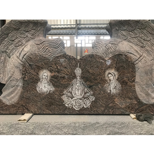 Đánh bóng Khắc Nhiều Màu Granite Đá Thiên Thần Và Đôi Tim Bia Mộ - Product Image 3
