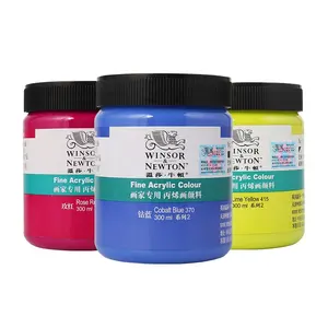 Winsor and Newton Level S2 regular colors from 60 colours of 300ml artist grade acrylic liquid paints pigment