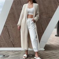 Cardigans tendance d'hiver en tricot à manches bouffantes pour femmes, manteaux longs en maille grande taille, pulls décontractés amples à ouverture frontale pour dames