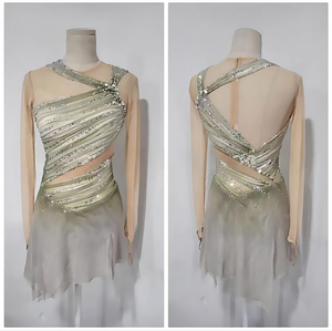 Meisjes Volwassen Kunstschaatsen Gymnastiek Balletjurk; Mesh Splice Balzaal Danskleding Voor Kinderen - Product Image 2