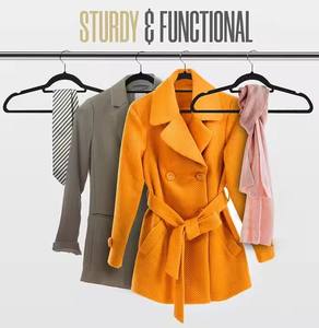 Cintres de porte en velours floqué anti-dérapant pliable à <span class=keywords><strong>pneu</strong></span> unique avec crochet rotatif à 360 degrés - Product Image 6