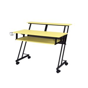 Escritorio de estudio DB en acabado amarillo y negro para grabación de música y uso en computadora - Product Image 5