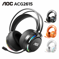 Casque de jeu sans fil AOC ACG2615 Bluetooth 6.0 2.4G à faible latence, écouteurs stéréo supra-auriculaires 60 mm, micro RGB, OEM ODM, vente en gros