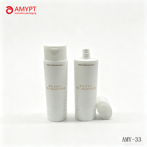 Tube PE blanc personnalisable à couvercle rabattable, diamètre 35 mm, surface givrée, impression sérigraphique, contenant pour crème pour le visage, soin du visage - Product Image 1
