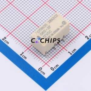 G6S-2F DC12 Signal Relay Relay 12V 2 Changeover: 2C (DPDT-Changeover)::: 250V-AC/220V-DC Silver + Gold Plated - Product Image 1