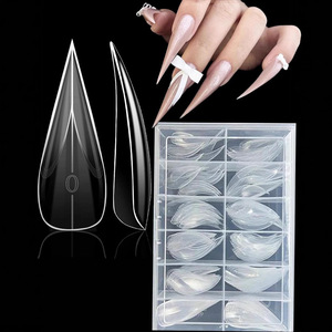 Bán buôn 120Pcs 12 kích thước sâu cong EAGLE Claw Nail kép hình thức khuôn rõ ràng đầy đủ Bìa tái sử dụng Acrylic lời khuyên mở rộng biểu tượng tùy chỉnh - Product Image 2