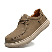 Grandes chaussures décontractées en cuir, chaussures décontractées en cuir tendance pour l'extérieur, vente directe d'usine OEM et vente en gros