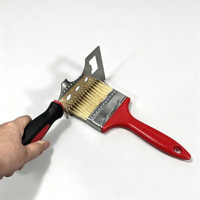 Rouleau à peinture multifonctionnel en acier inoxydable, couteau à mastic et pinceau avec manche en caoutchouc