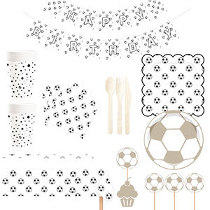 DAMAI - Vajilla Desechable para Fiestas Deportivas, Platos y Servilletas con Diseño de Balón de Fútbol, Decoración para Fiestas de Cumpleaños - Product Image 2