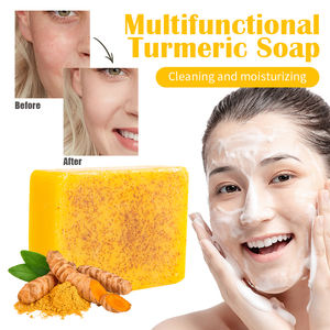 Nuevo producto, jabón de limón y cúrcuma vegana Natural, jabón de leche de cabra antiacné, jabón de baño Facial de avena hecho a mano para blanquear - Product Image 5